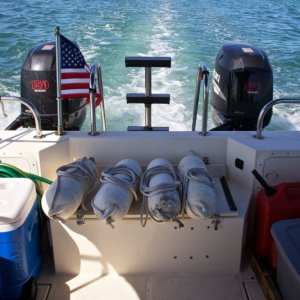Media 'Provisioned for a long trip. The window A/C is in one box, the 2 KW Honda generator in the other' in album 'Top Cat in Rockport, TX (Bound for Port Isabel)'