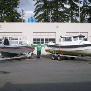 out with the old, in with the new, a 19' 1965 sabercraft, for a 22' 1981 c-dory angler, the name stays the same, catch 22...