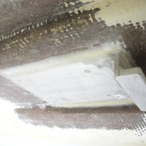 port/forward mounting bracket for fuel tank, ready to be glassed in