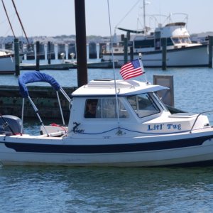 A beautiful sight of Litl'Tug  departing the marina entrance.