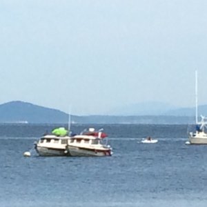 C-Change and Daydream Rafted at Watmough Bay, Lopez Island