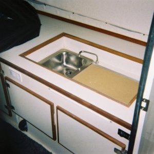 Recessed Galley Option Photo No. 2 with Cushions Removed.
