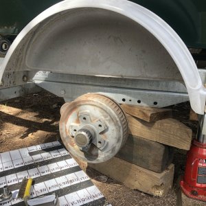 Media 'Front Fender installed on Lift Blocks' in album 'Venture Trailer - Front View'