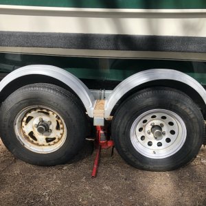 Media 'Clearance Test with Spare 14 inch Tires/Wheels' in album 'Venture Trailer - Front View'