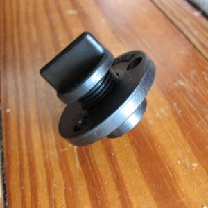 Another view of the Marelon garboard drain fitting.  The threaded plug is made of slightly softer Hytrel? (Dupont).