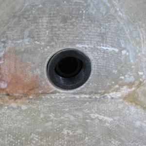 Marelon fitting set in place to check fit, inside view.