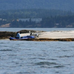 kayaking with shadow