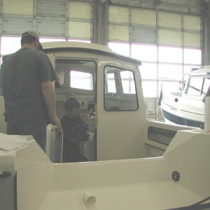Media 'Daydream Over the Transom in the C-Dory Shop' in album 'Love at First Sight! Daydream and Crew in C-Dory Shop, 2-7-03'