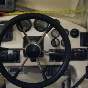 Media 'Old switch panel,  'Overboard discharge' and 'DSM' are stickers on top of the plate.  Not acceptable for a first-class boat!' in album 'Extra 'docking lights' switch added, Boat name replaces "C Dory Marine"....sacrilege?'