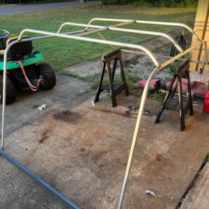 Soft top frame. 1\" x 1/8th\" Aluminum tube. Bent and welded myself.