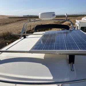 Custom SS roof rack and 240 W solar panel