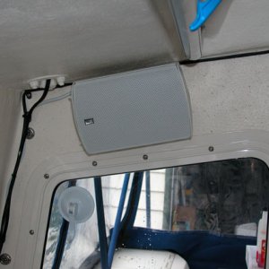Media 'Poly Planar MA 7500 speakers.  Starboard side.' in album 'Sony marine stereo mounted under shelf in custom bracket of my design.'
