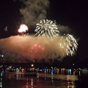 Fireworks were synchronized to music