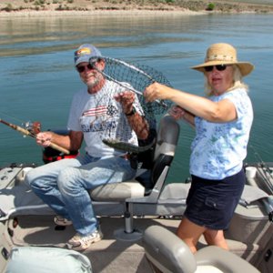 Brent and Joan fishing
