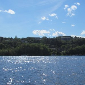 The outlying edges of Fredericton the provincial capital of the province of New Brunswick.