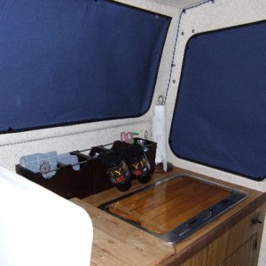 Media 'galley w/ privacy curtains' in album 'aft curtain w/ screen'
