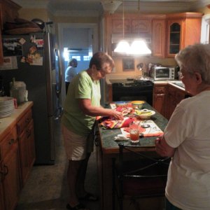 PANDY Sandy helping Joan, Jan is supervising