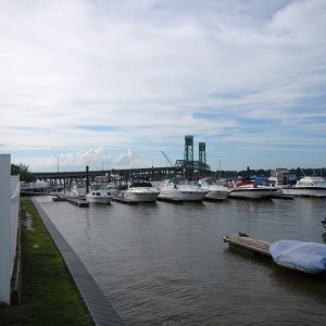 Media 'Jordan Point Marina in Hopewell, VA' in album 'OSPREY\'s dock hosting some of the cruising gang\'s boats. Yes, it was raining.'