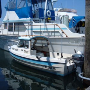 Squeezed in at Van Isle Marina