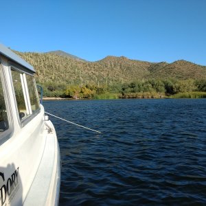 Morning after our first night on the hook