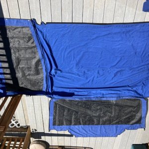 Parts of camper back for 22.  Zip is backwards for poet side attaching to the back screen panel.