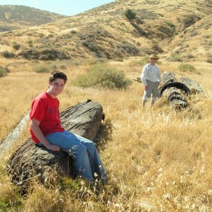 Ron is standing near some leftover WWII era remnants.