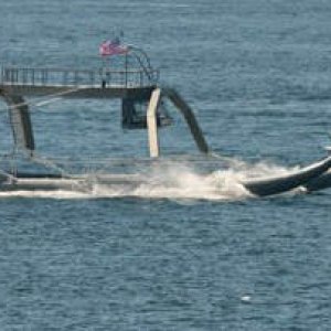 Media 'Worlds wierdest Catamaran. 100' Hull length. Hopefully, not the new TomCat prototype!' in album 'Campbell River Cutie'