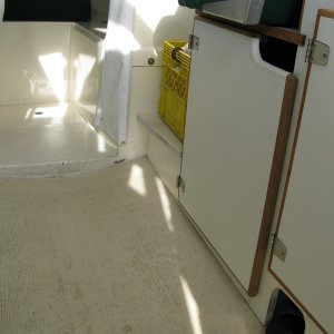 Ice box replaced with cupboard door, love the extra storage