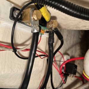 Close up view of Victron Battery Monitor Shunt