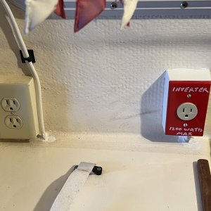 Media 'Microwave plug' in album 'PVC Board glued to hull with 4000. Waiting to cure'