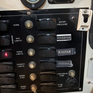 Media 'Helm switch pannel' in album 'PVC Board glued to hull with 4000. Waiting to cure'