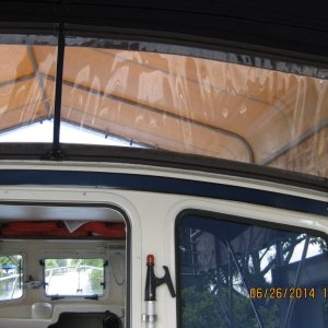 Media 'Clear isinglass attachment to bimini' in album 'V-berth'