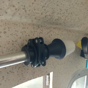 Then I used 2 of the other clamps to mount the anchor/running light above the door.