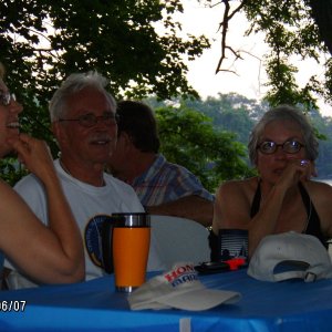 Carol,Jean and her husband relaxing .