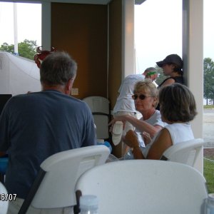 Anne,Jim and Sandy enjoying the gathering..