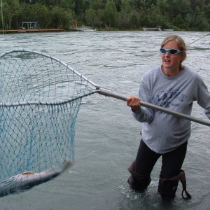Media 'Candace nets a red at Big Boys.' in album 'Nice catch of Kenai Reds, July 2011'