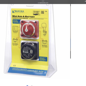 Installed the blue sea add a battery system. The switch is run in the on position, both batteries are charged when charging voltage is available. During discharge they are separated so your starting battery  will not be drained.