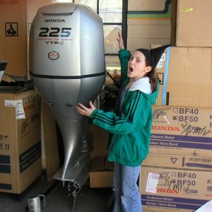 Haileigh checks out the Honda 225.