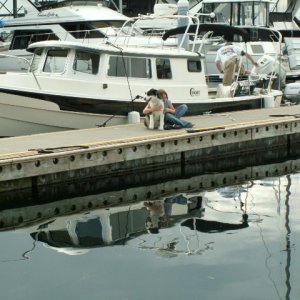(pugetsounder) In the water at last.