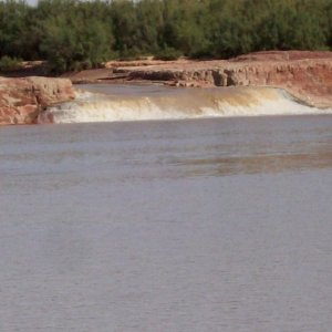 San Juan River dropping from the desert floor near Clay Hills Crossing