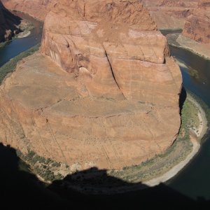 Horseshoe Bend in Colorado River at viewpoint south of Page.  C-View