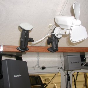 I use Ram mounts so the fan is easy to move and adjust.