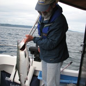 Coho - just over 10 pounds - caught at Scatchett Head 09 17 07