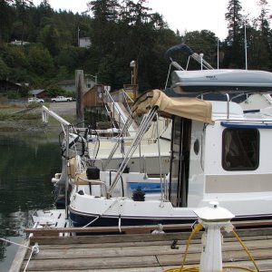 Canopy folded back for fishin
