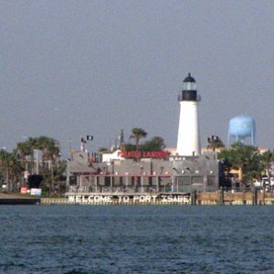 Media 'the lighthouse at Port Isabel' in album 'Canal at sunset'