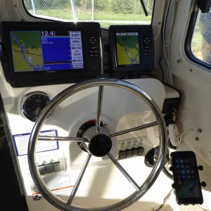 Media 'Fourth project of the day - finally finding a spot for the Sea Sucker phone mount' in album 'Setting off on a daytrip with friend and fellow C-Brat Brock. What a beautiful day for a cruise!'