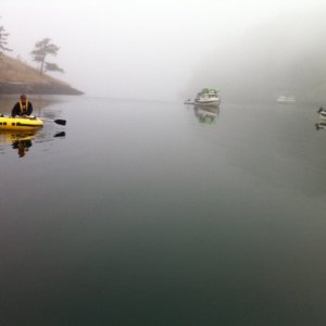 Pat Rowing Dinghy in Decatur Tombolo Cove 7-17-11