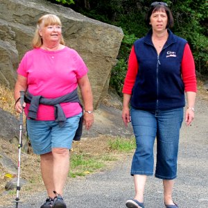 Patty and Dee on Sucia Trail 7-20-11