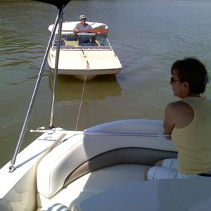 aug. 2010, found this lost soul floating in the channel, on the ohio river, broke down. so, we towed him back to where he put in at.