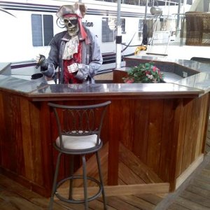 pat, serving up drinks at the state docks on lake cumberland